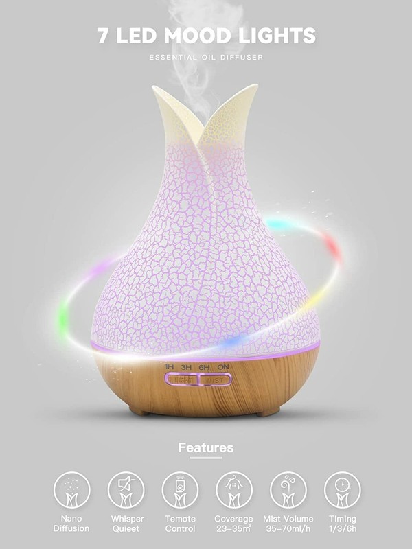 Essential Oil Diffuser 400ML Diffusers for Essential Oils Large Room 2 Mist Mode gallery