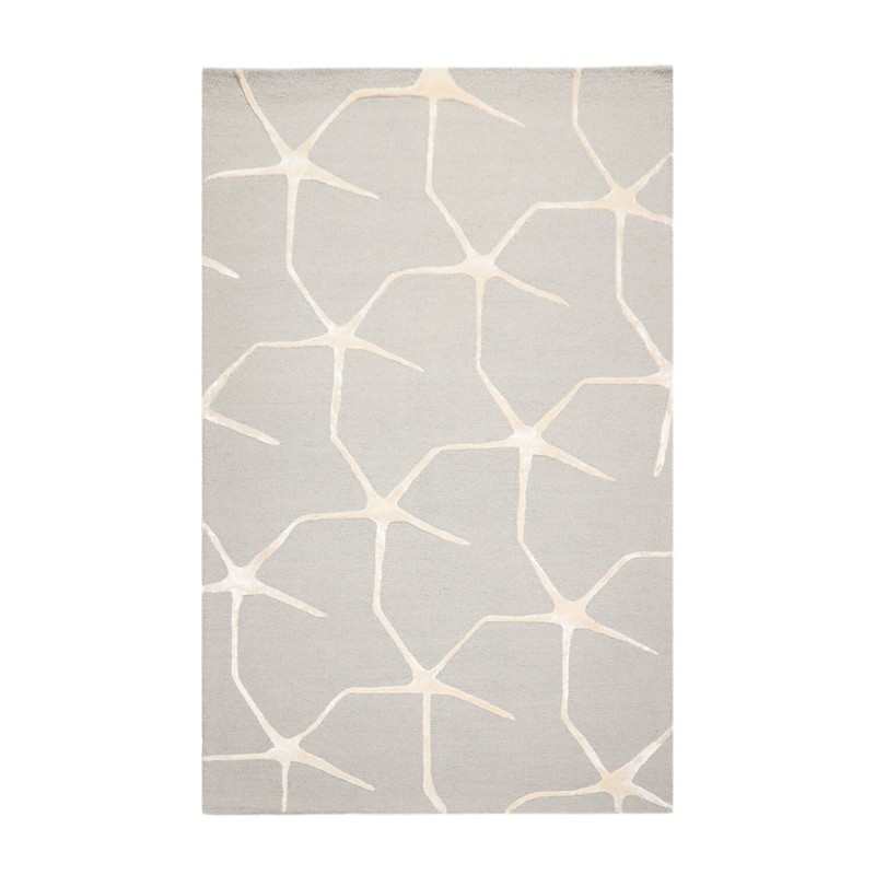 Designer Loop N Cut Pile Handmade Wool & Art Silk Modern Area Rug Gray 5' x 8' gallery