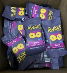 60 Count Awake Caffeinated Chocolate Bites Dark Chocolate 0.48oz BULK Candy