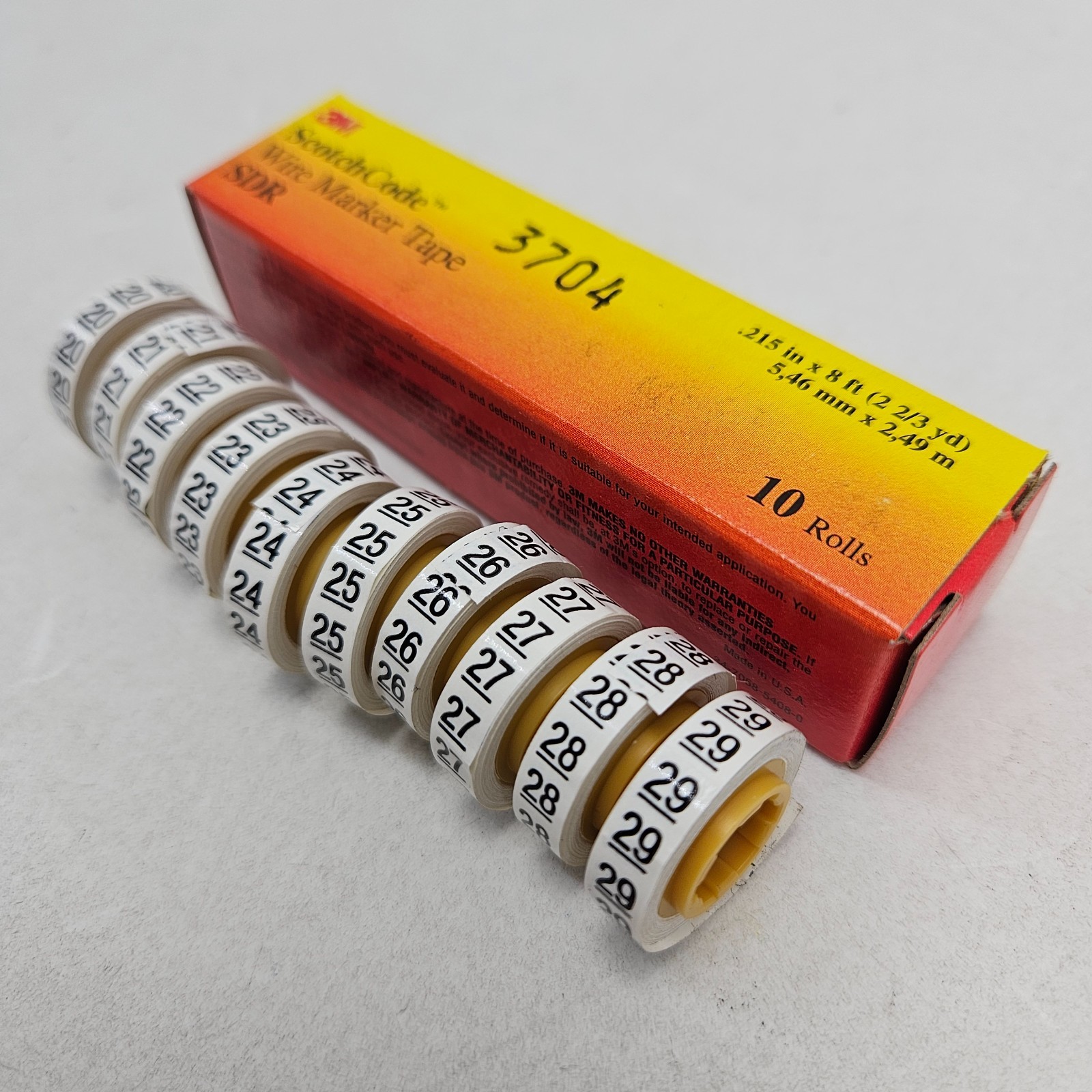 5pk 3M Scotchlok Wire Marker Tape Refill Roll SDR 20-29 ,of 10 Rolls 3704 gallery