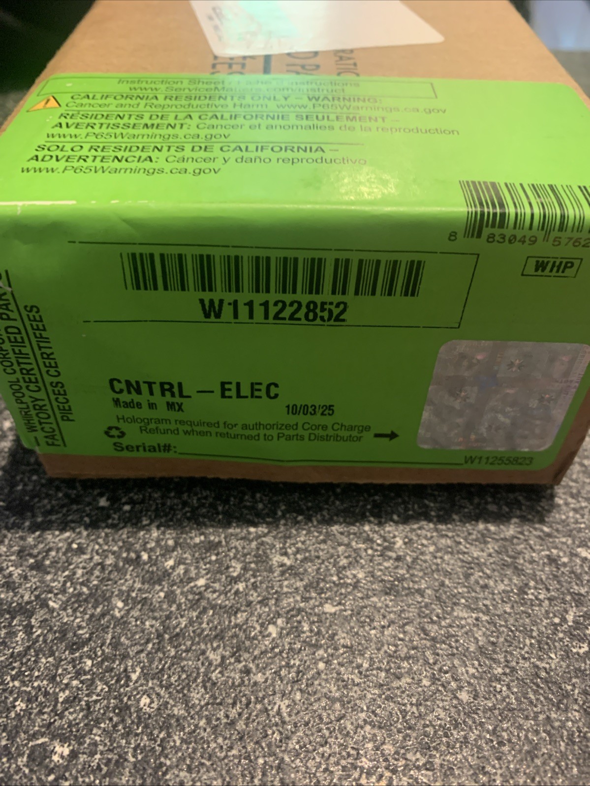 Whirlpool Electric Control Board W11122852 * gallery