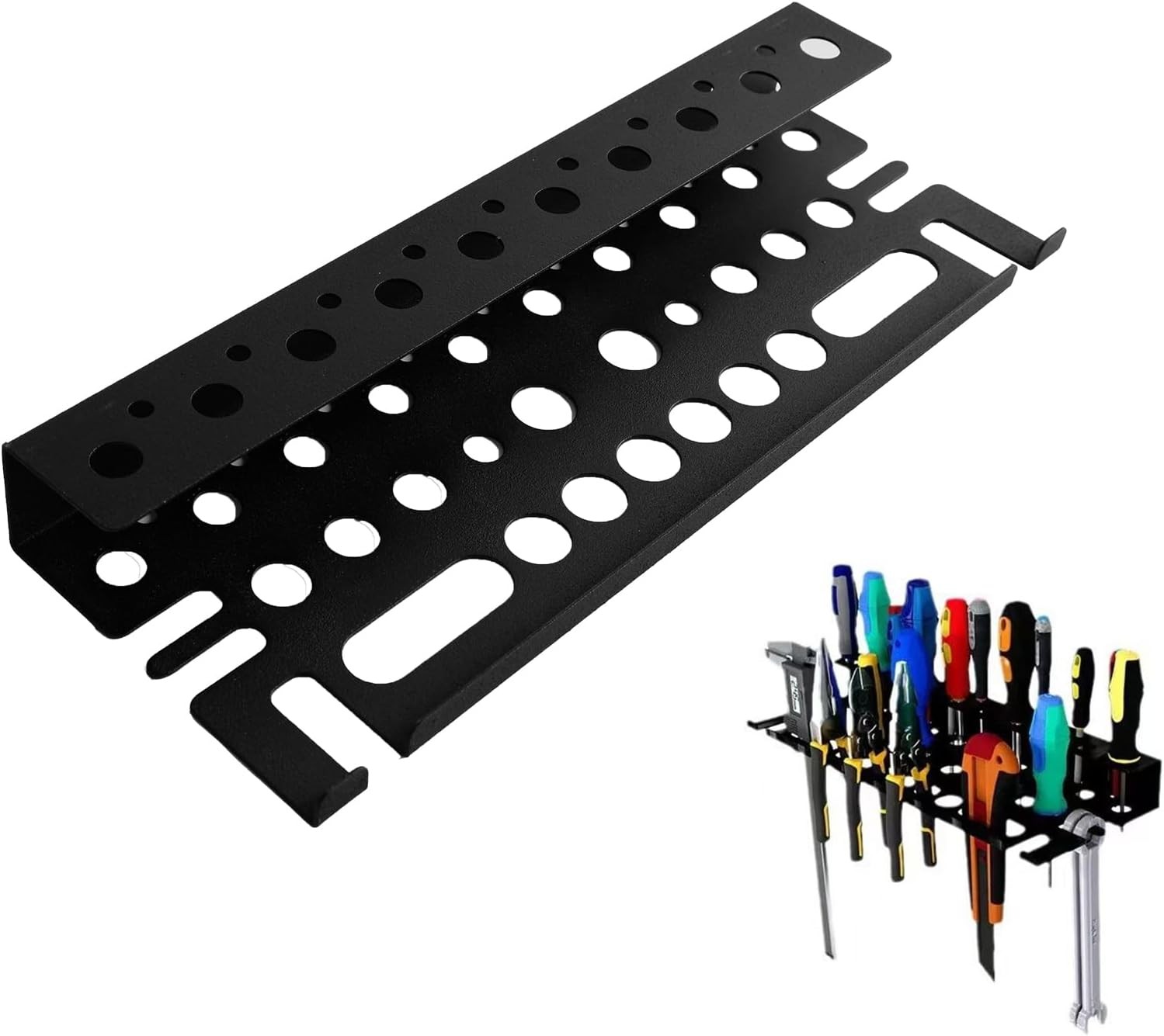 Wall-Mounted Tool Organizer 40cm Metal Tool Holder Storage Rack for Wrenches. gallery