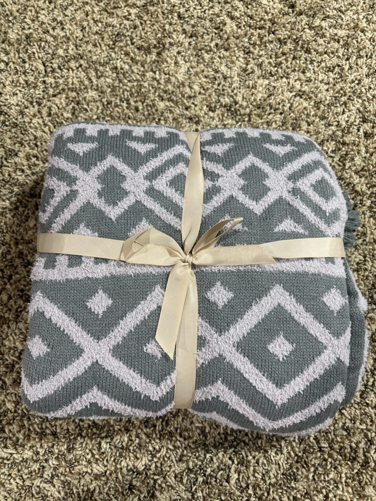 Acrylic Geometric Pattern Grays Morocco Throw Extra Warm Reversible Cozy New gallery