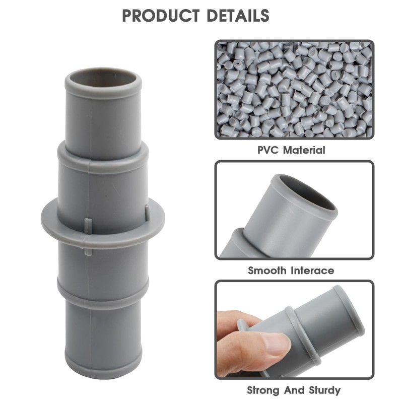 Pool Hose Adapter Connector Coupling 1-1/2" to 1-1/4" Plastic Pool Vacuum Hos... gallery