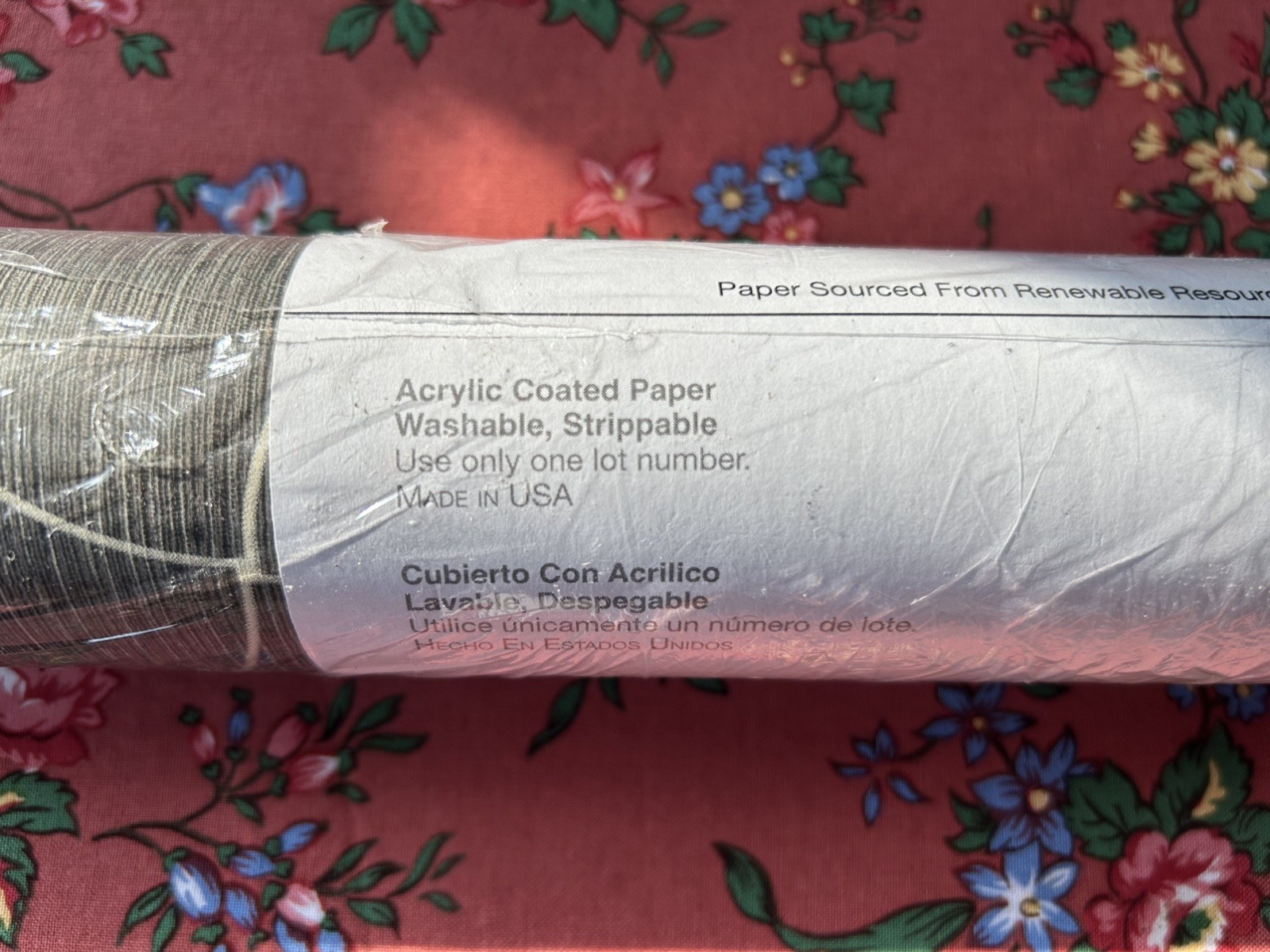 WALLQUEST Black Gray Beige Gold Geometric Straw Print Wallpaper New Sealed Roll gallery