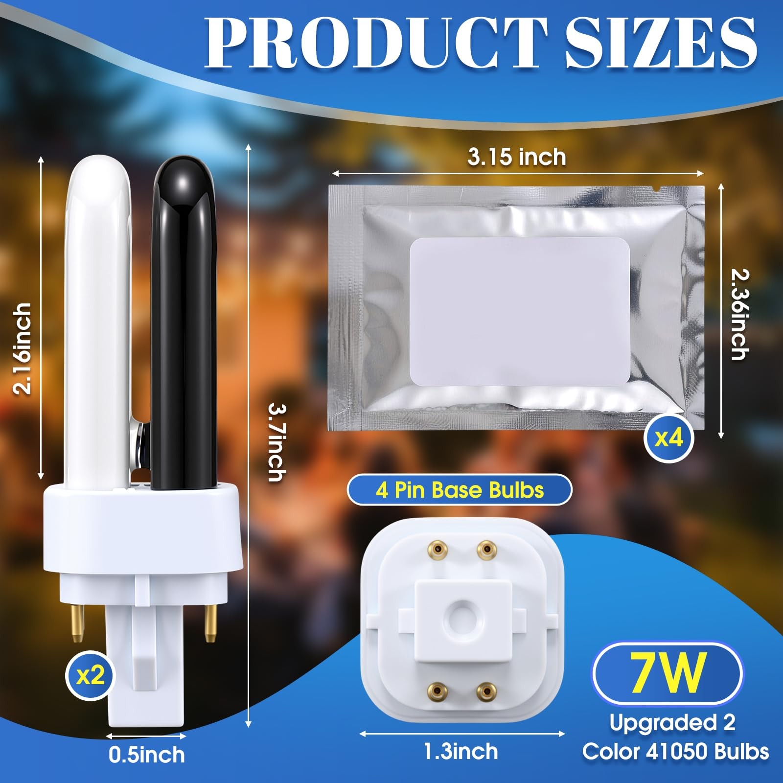 Mysora 2 Pack 41050 7W Replacement Bulbs with 4 Mosquito black, white gallery
