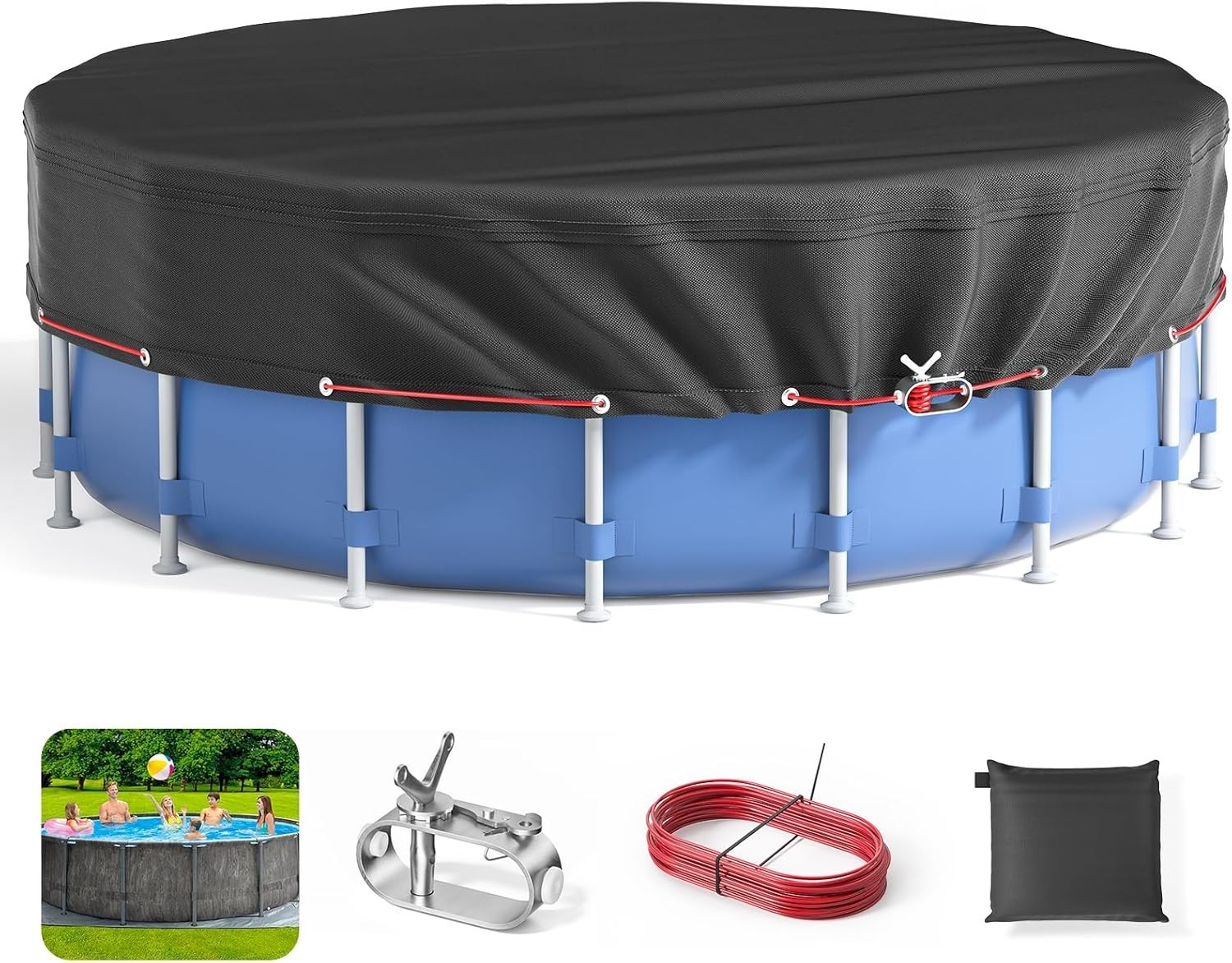 18Ft Round Pool Cover - Covers for Above Ground Pools Inflatable Pool Cover P... gallery