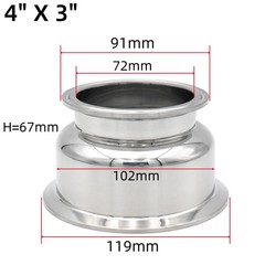 Tri Clamp Bowl Reducer Hemispherical SS304 Stainless Steel Sanitary 50.5-119mm