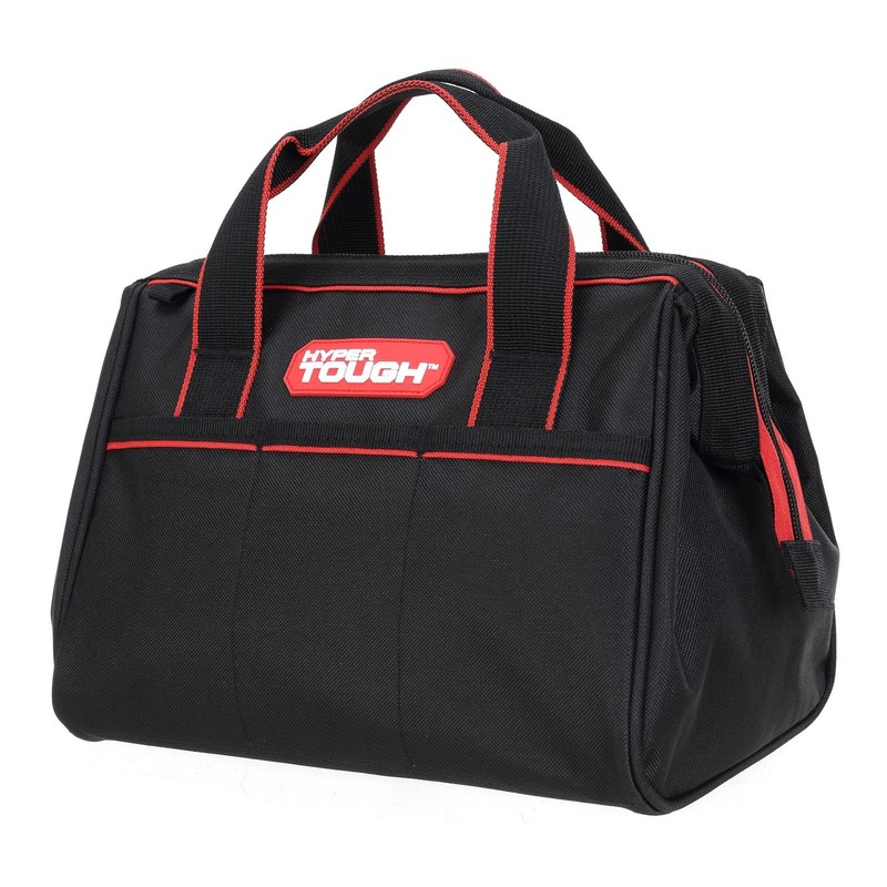 Hyper Tough 12-Inch Polyester Tool Bag, with Full-Length Zipper and Double Strap gallery