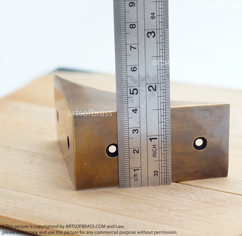 3.00 Inch Vintage Solid Brass Western Corner Protector - Cabinet, Table, Trunk gallery