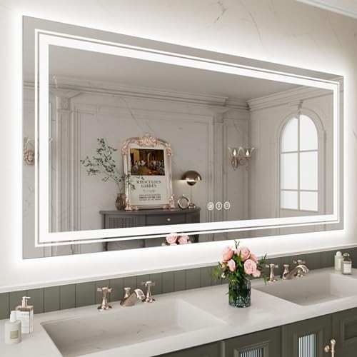 60"x36" LED Bathroom Mirror with Lights, Backlit and 60"L x 36"W 3 Light Modes gallery