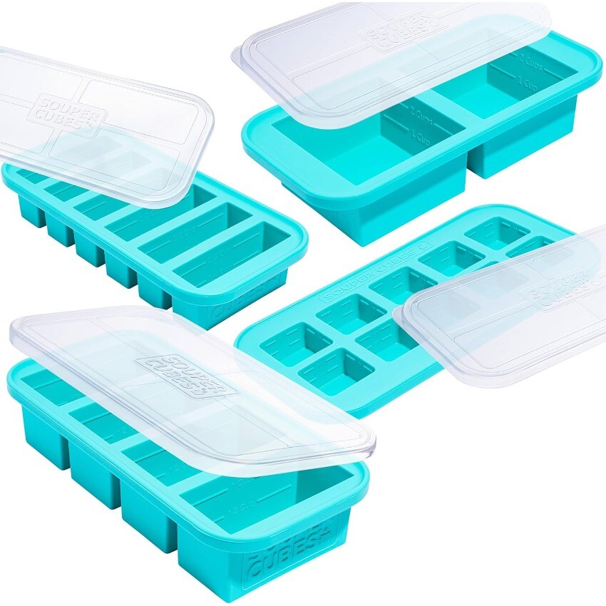 Souper Cubes Silicone Freezer Molds Gift Set with 2 Tbsp, 1/2, 1, and 2 Cup gallery