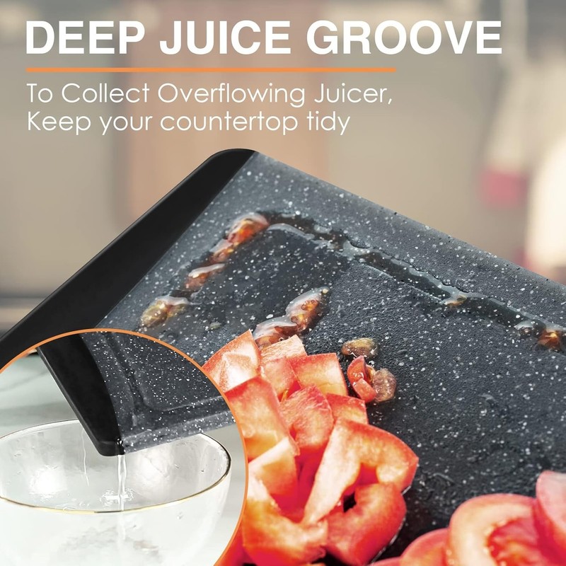 Durable Dishwasher Safe Cutting Boards - 3 Sizes with Juice Grooves - Dark Grey gallery