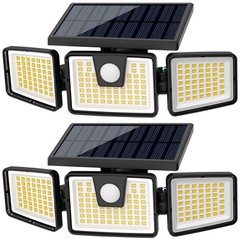 High Brightness Solar LED Security Lights – Waterproof Motion Sensor, 800 Lumens