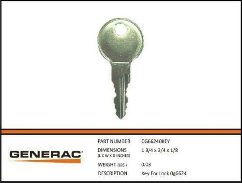 GENERAC GENERATOR KEY - FOR ALL ROUNDED ENCLOSURES - 8-26KW, 2008 TO PRESENT !!! gallery