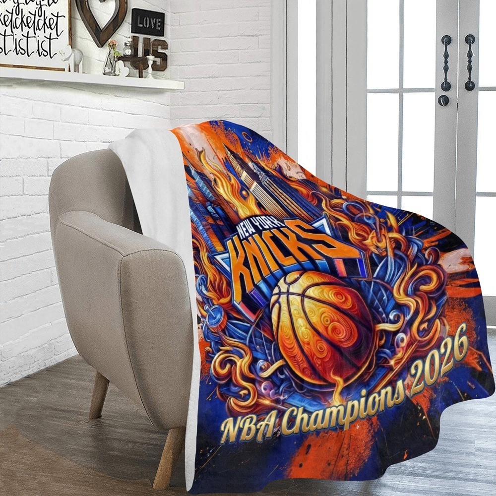 Soft Micro Fleece Blanket 60"x80. New York Knicks NBA Champions 2026 gallery