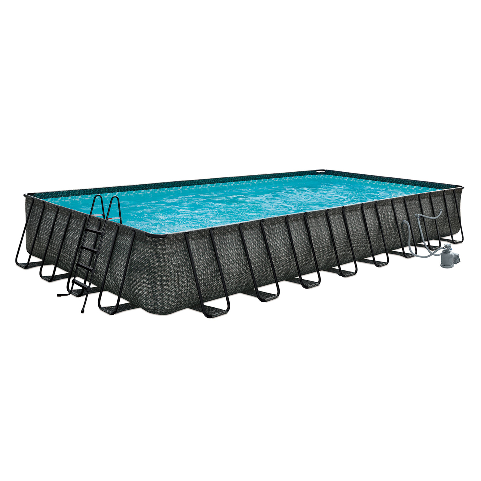 Funsicle 32' x 16' x 52" Oasis Rectangle Outdoor Above Ground Swimming Pool gallery