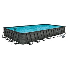 Funsicle 32′ x 16′ x 52″ Oasis Rectangle Outdoor Above Ground Swimming Pool