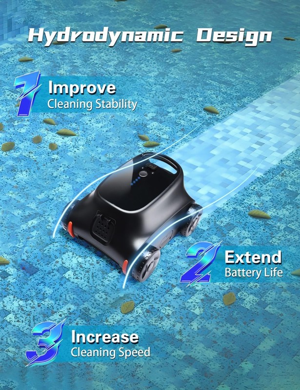 Seauto Pool Vacuum Cordless Pool Cleaner Robotic Wall Climbing Powerful Suction gallery