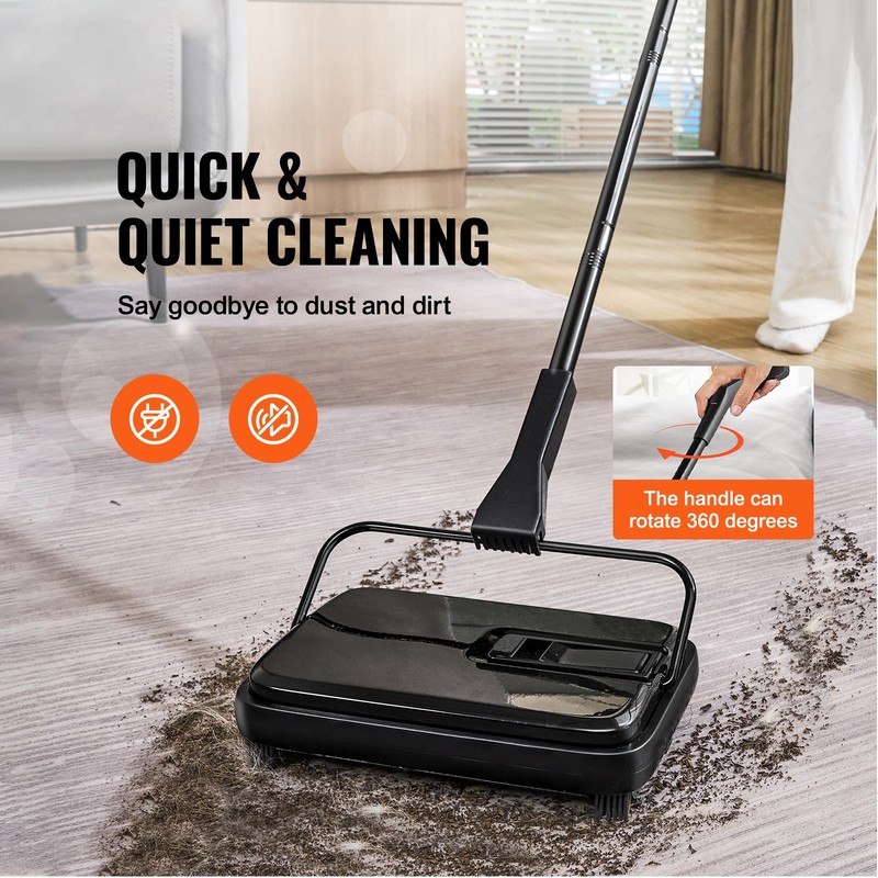 VEVOR Carpet Sweeper Floor Sweeper Manual 7.87 in Sweeping Paths Non Electric gallery