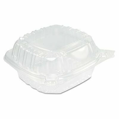 Dart C53PST1 OPS 5 in Clear Hinged Container, 5.3 X 5.4 in (Case of 500) gallery