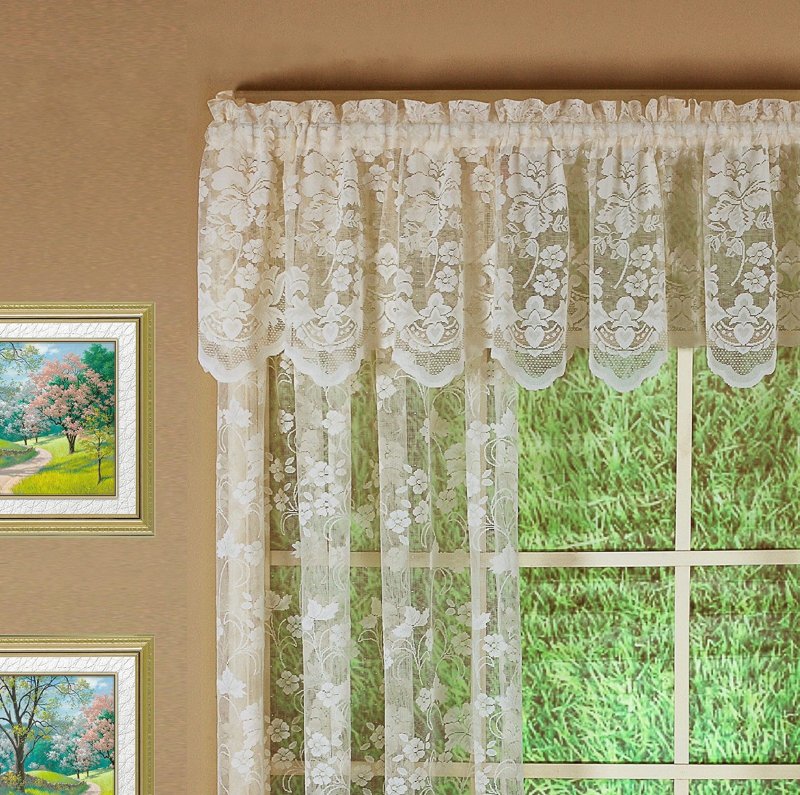 Floral Vine Lace Panel 84", Ivory, 60W x 84L gallery