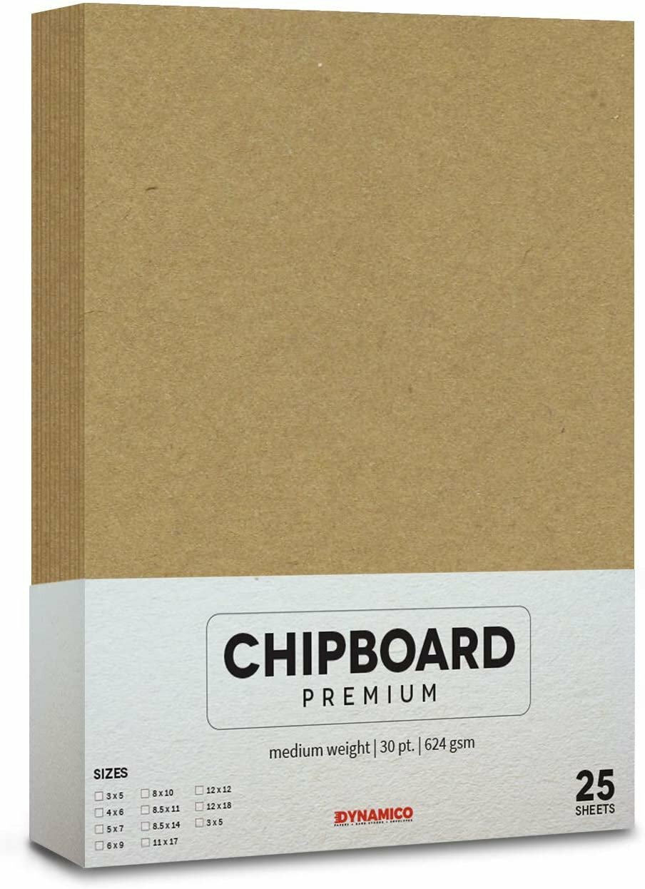 30 Pt. Brown Kraft Chipboard (.030 Caliper Thickness) - 25 Cardboard Sheets gallery
