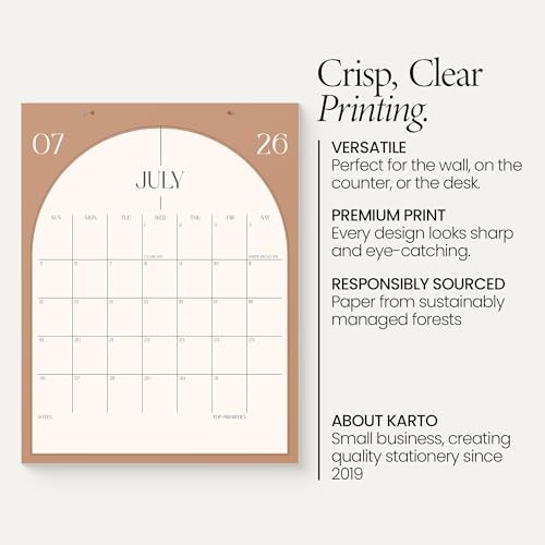 Versatile Calendar 2026-2027 - Vertical January 2026 8.5x11 Inches No Magnet gallery