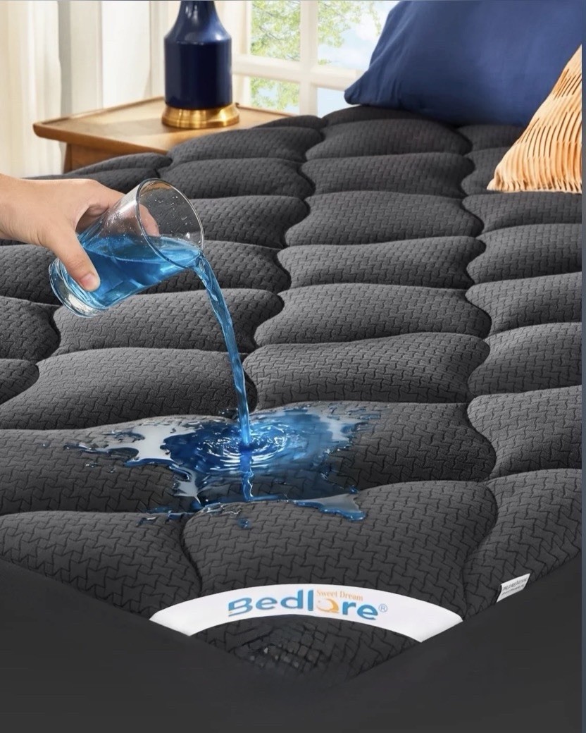 Bedlore Waterproof Mattress Topper TWIN Dark Gray New In Box 39” X 75” gallery
