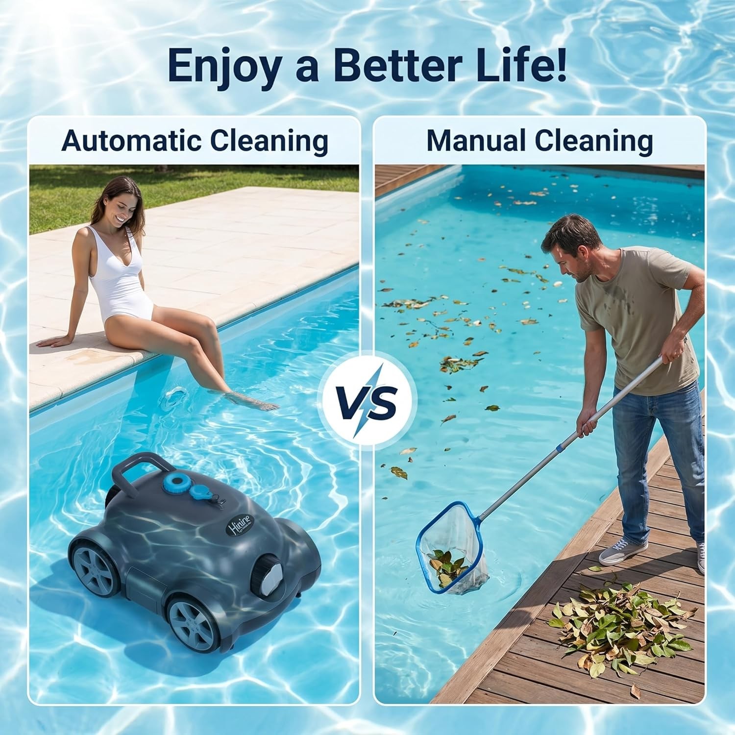 Cordless Robotic Pool Cleaner Inground Above Ground 150 Min gallery
