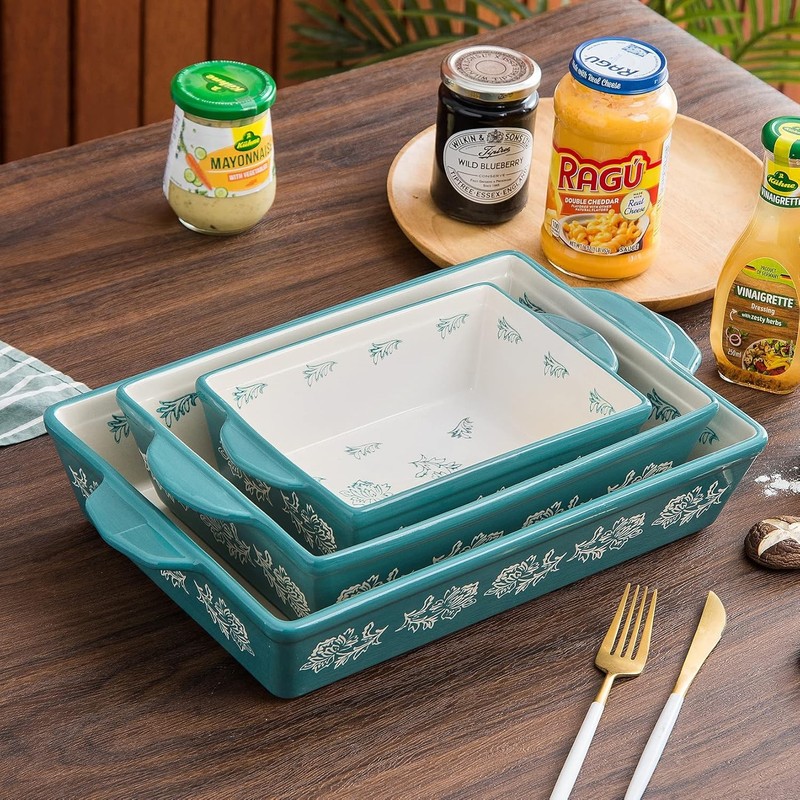Baking Dish Ceramic Lasagna Pan Casserole Dish 3-Piece Bakeware Sets Baking gallery