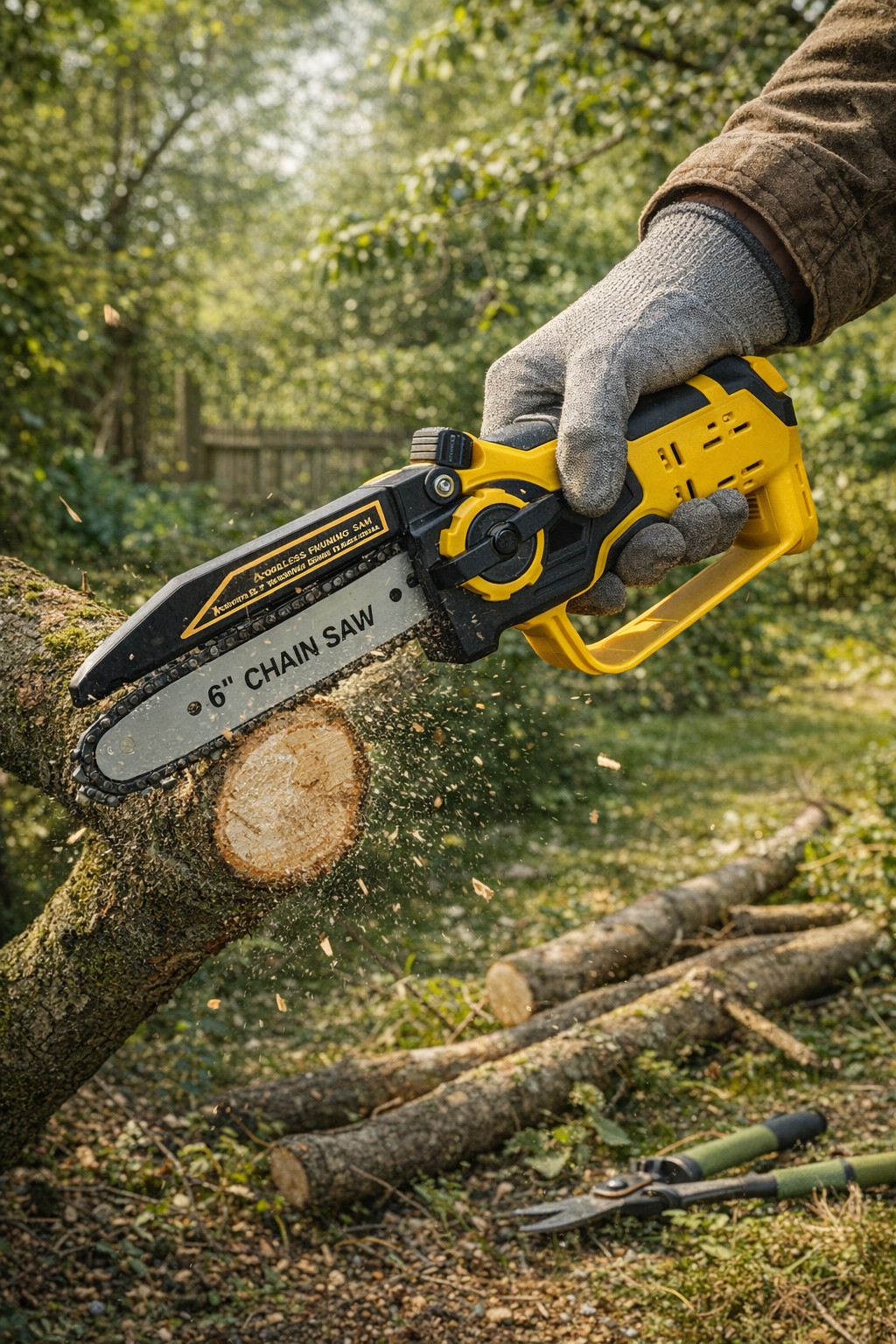 Cordless Mini Chainsaw 6 Inch 8 Inch Electric Pruning Saw for Dewalt 20V Battery gallery