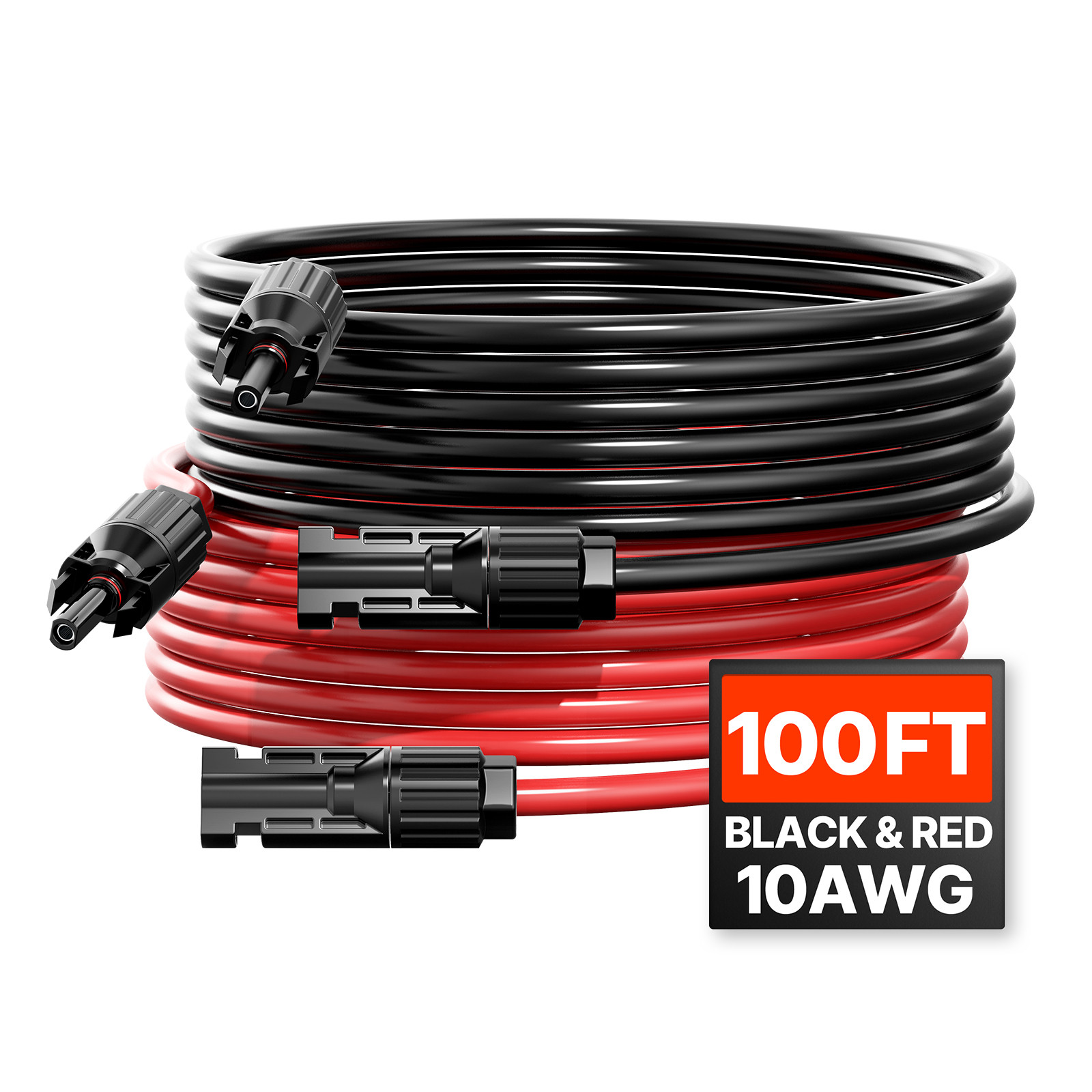 100FT Solar Panel Extension Wire Female & Male Connectors 10AWG Set of 2 gallery