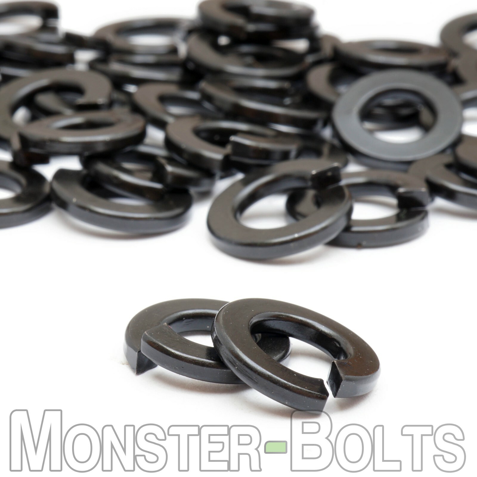 Medium Split Lock Washers, Steel w/ Black Oxide, #2 #4 #6 #8 #10 1/4" 5/16" US gallery