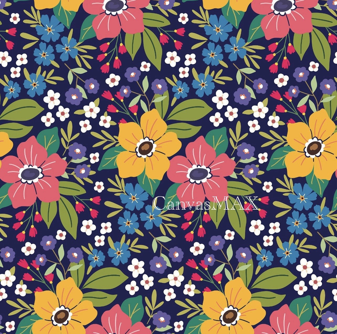 Home Wall Decor Floral Square Print Colorful Charming Ready to Frame (8x8) gallery