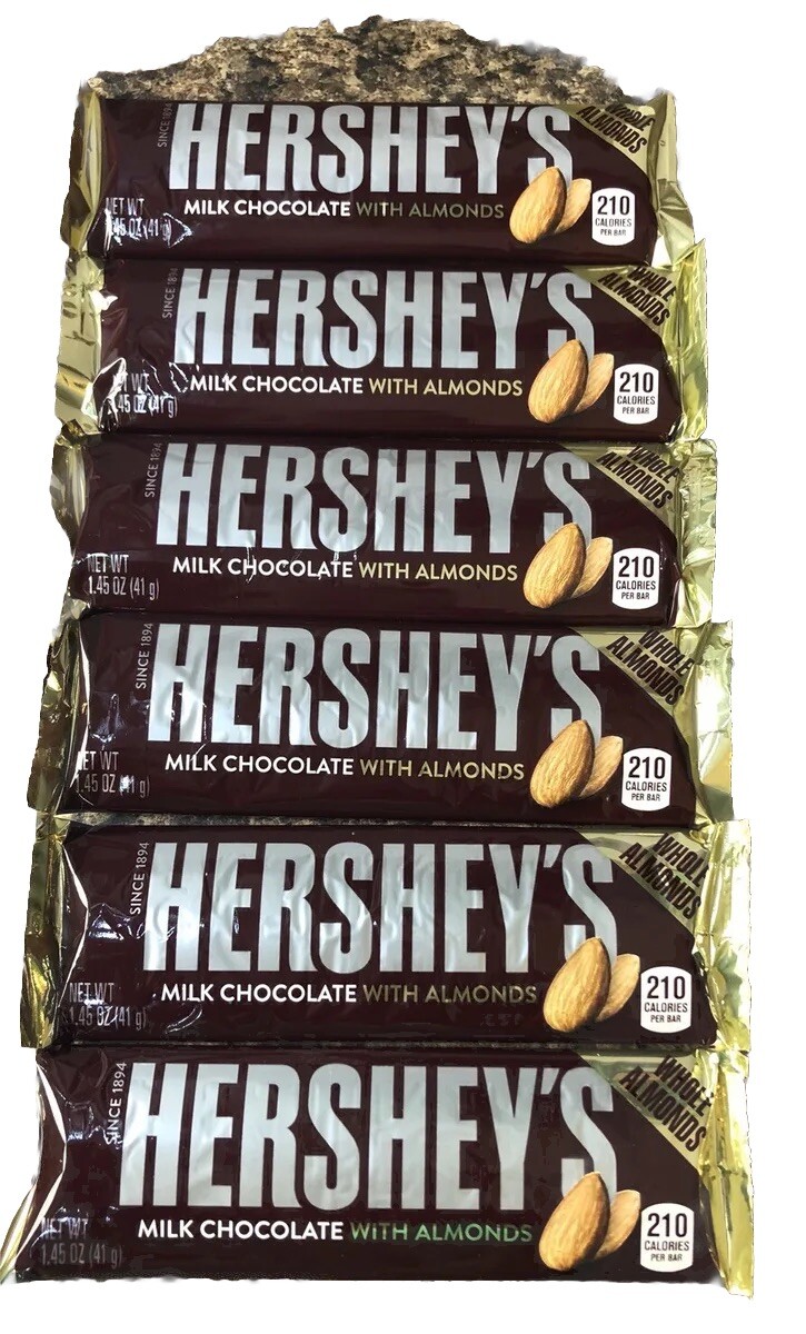 6 X Hershey’s Milk Chocolate With Almonds Bars 1.45 oz Each gallery