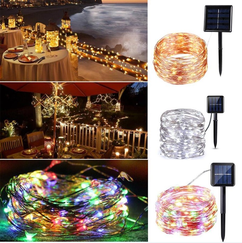Solar String Lights LED Outdoor Waterproof Copper Wire Xmas Party Decor Garden gallery