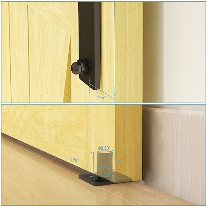 3-9FT Bifold Sliding Barn Door Hardware Kit Black Flat Track Modern for 2/4 Door gallery