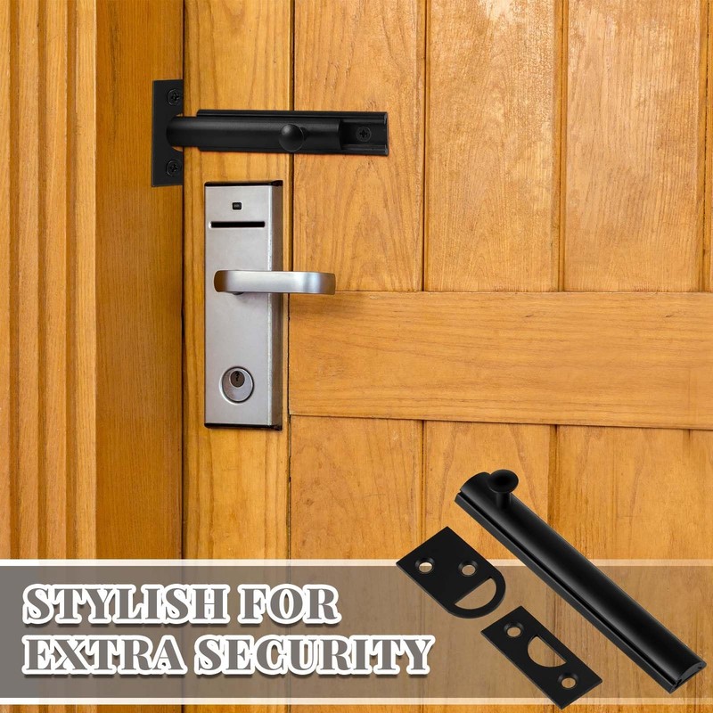 4 Pcs Solid Brass Surface Bolt Door Slide Bolt Door Latches for Top of Door S gallery