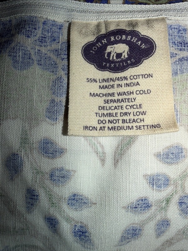John Robshaw Euro Sham + Feather Insert Gajra Azure Cotton Linen New gallery