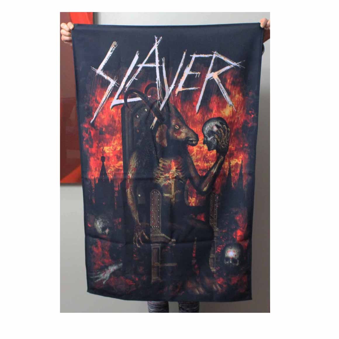 Slayer Devil On Throne Tapestry Fabric Cloth Poster Flag Wall Banner - Box 3 gallery