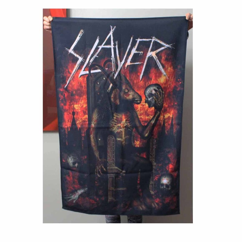 Slayer Devil On Throne Tapestry Fabric Cloth Poster Flag Wall Banner - Box 3 gallery