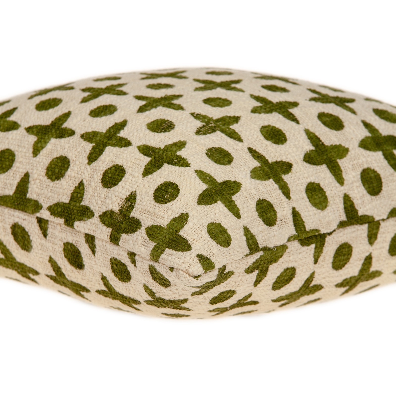 Parkland Collection Sitara Beige/Green Cotton 18" x 18" Geometric Throw Pillow gallery