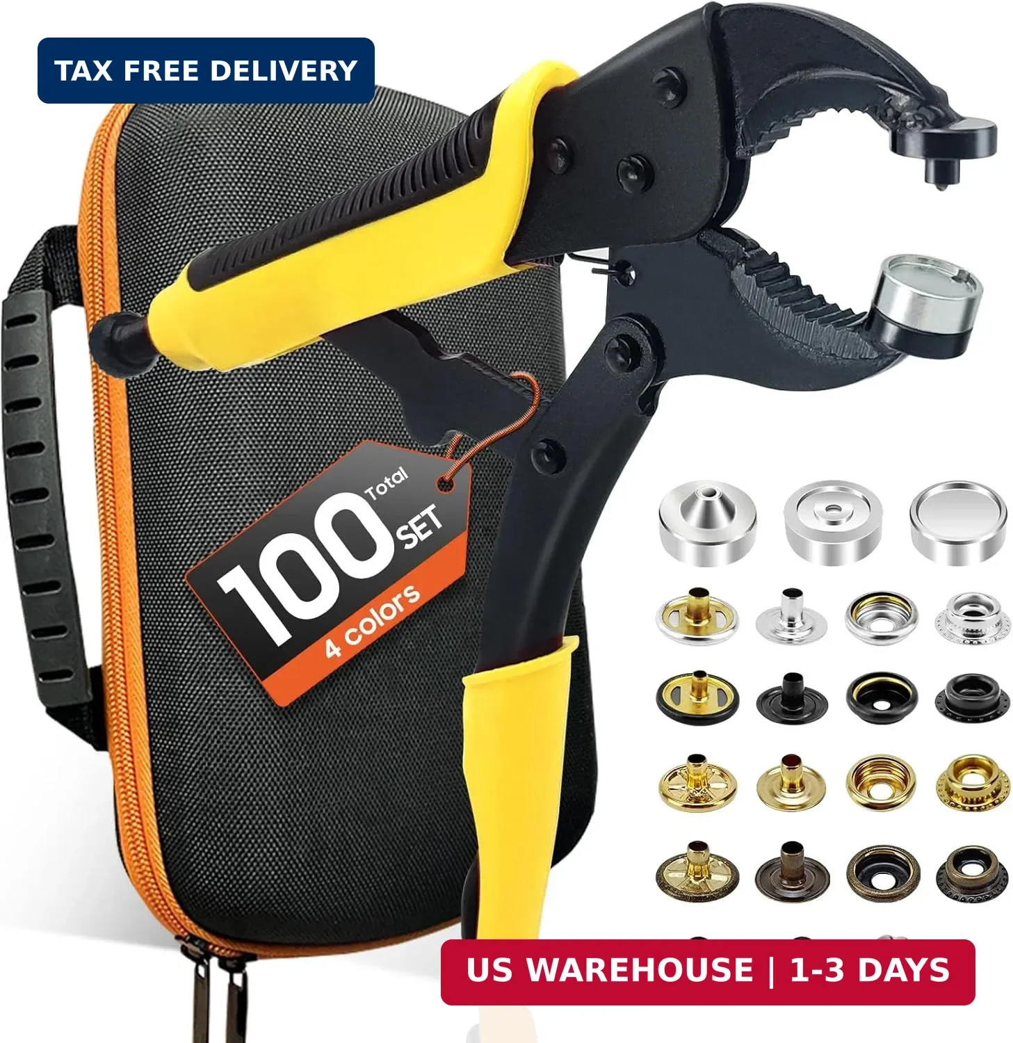 Heavy Duty Snap Fastener Tool kit, Punching Function, Snap Button Tool with Adju gallery