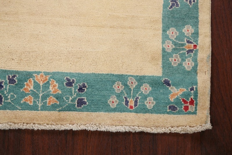 IVORY Bordered Gabbeh Kashkoli Oriental Area Rug Hand-knotted Wool Carpet 3'x5' gallery