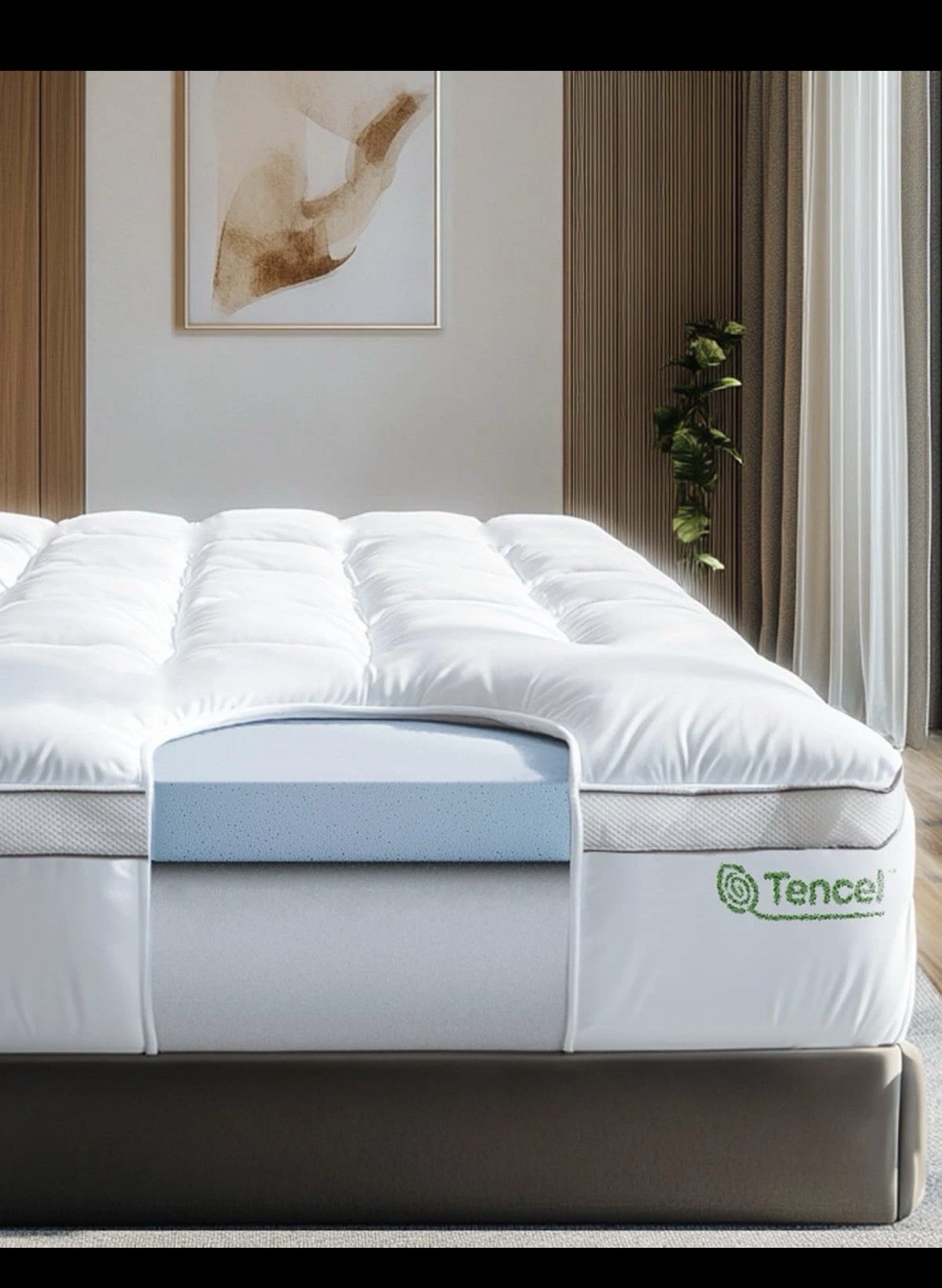 Viscosoft 4 Inch Pillow Top Memory Foam Mattress Topper Queen Cooling Hybrid gallery
