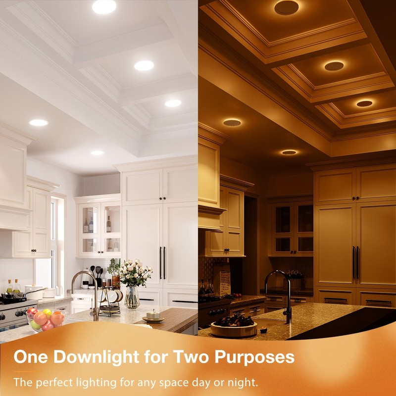24Pack 6 Inch 5CCT LED Recessed Ceiling Light with Night Light 1050LM, Dimmable gallery