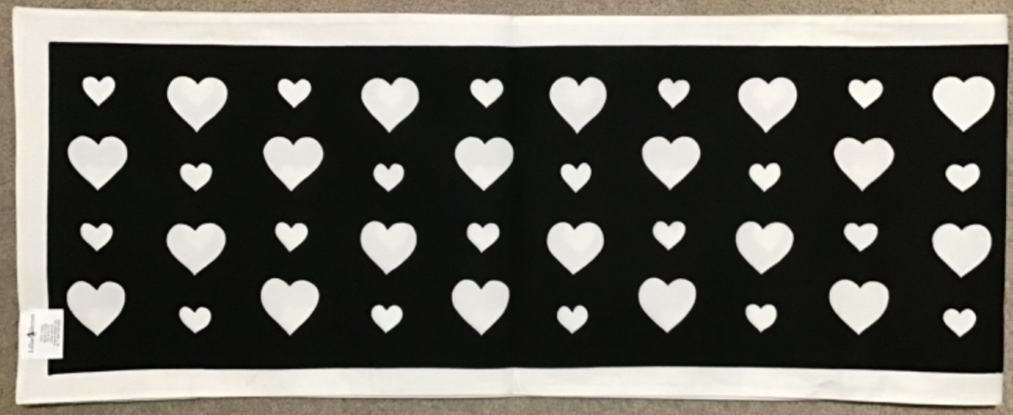 New Lillian Vernon Hearts Table Runner Reversible Red or Black 100% Cotton gallery