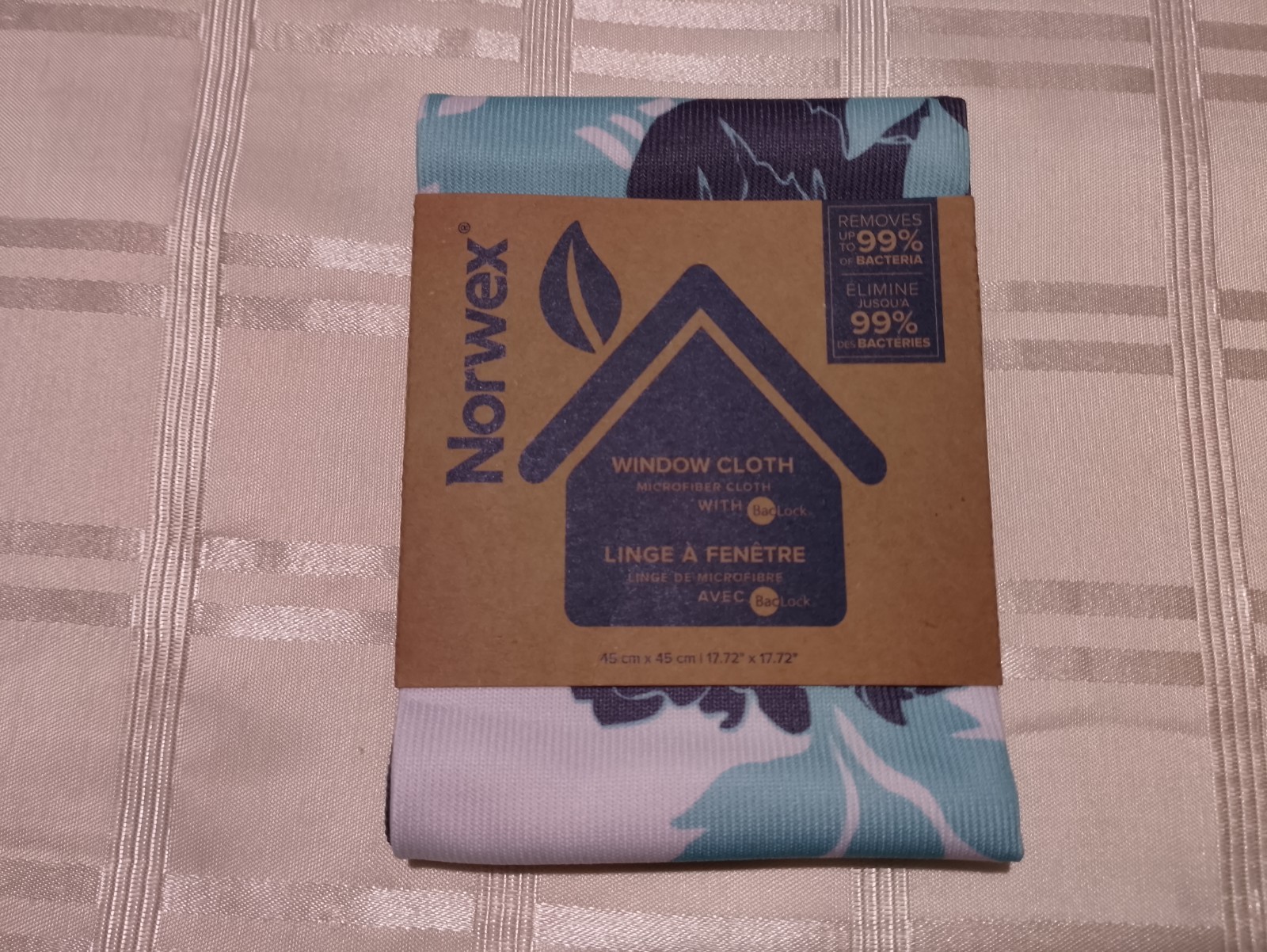 Norwex Window Cloth with Baclock - Blue Floral gallery