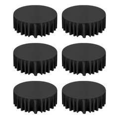 Uimoso Round Polyester Tablecloths for Weddings and Events, Black, 6-Pack,120 In